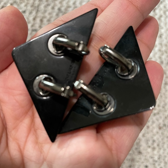 YSL Clip on triangle multi color black earrings - Picture 7 of 14